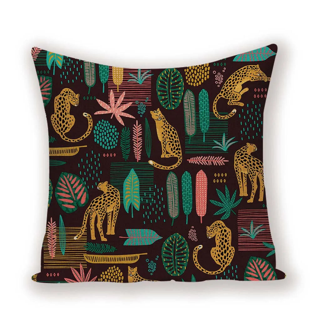 Scandinavian Animal Throw Pillow Cover