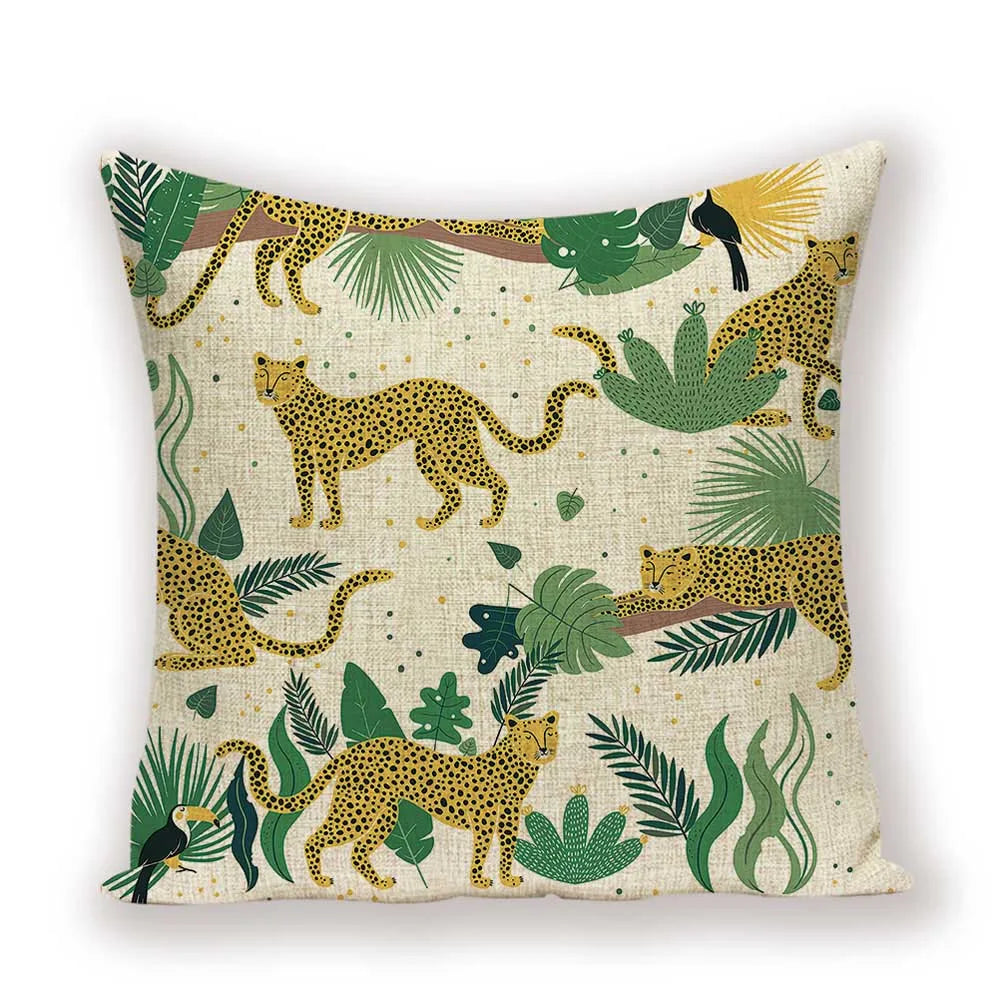 Scandinavian Animal Throw Pillow Cover