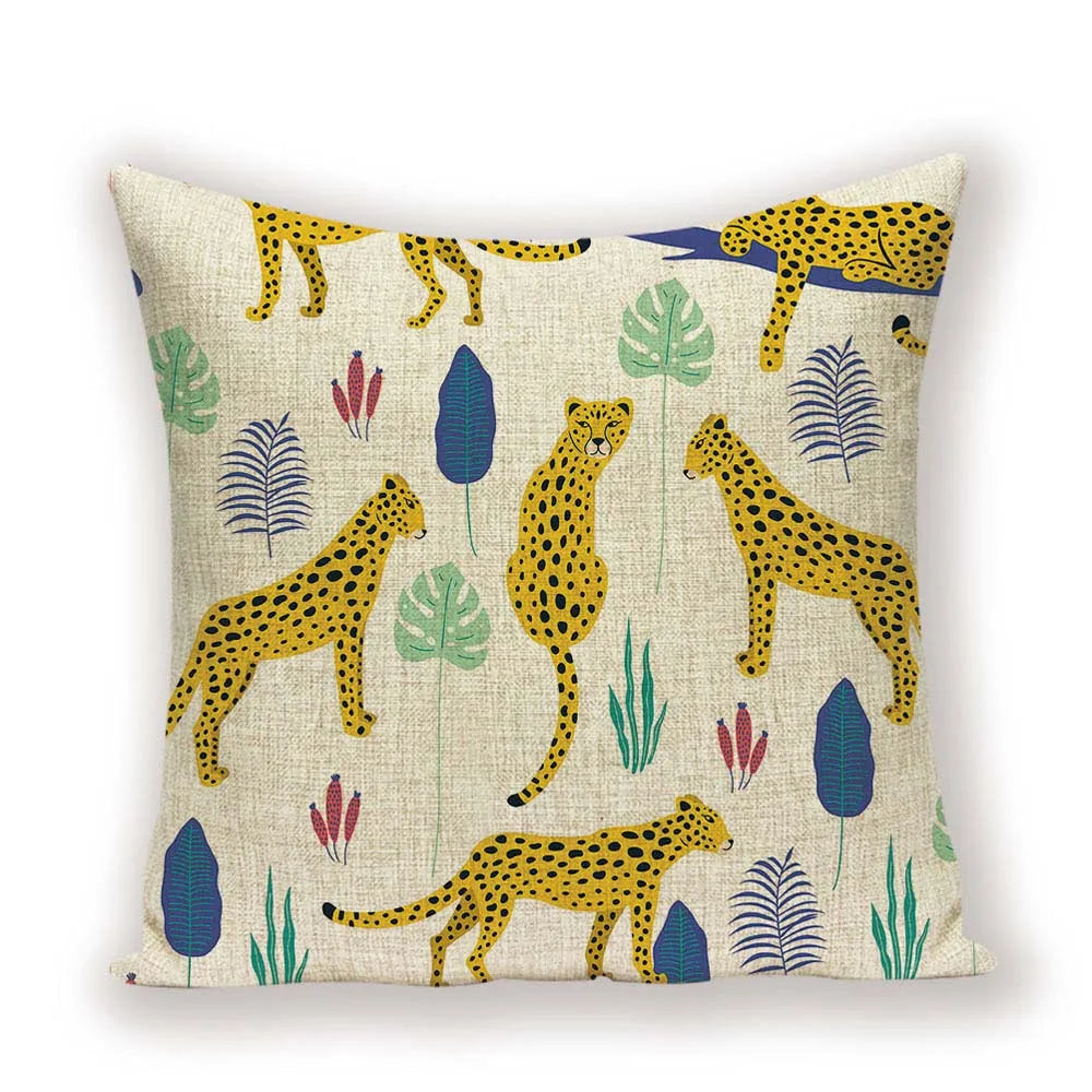 Scandinavian Animal Throw Pillow Cover