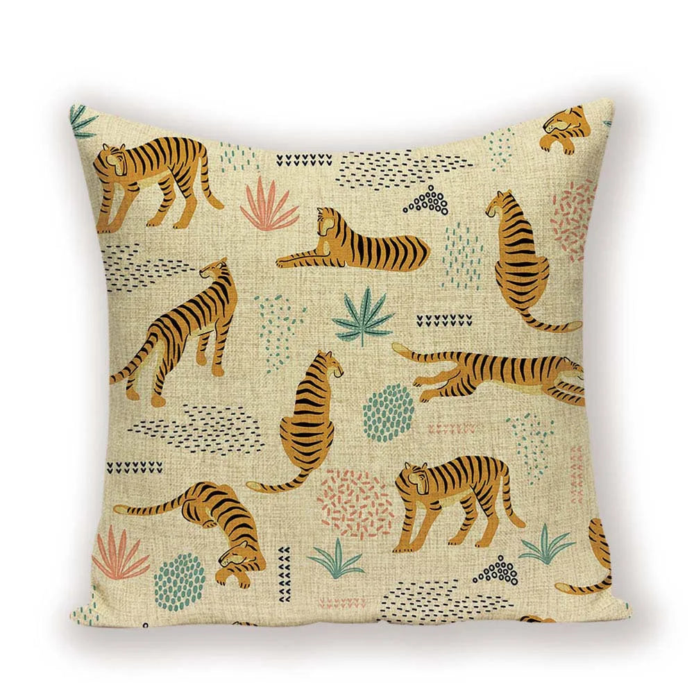 Scandinavian Animal Throw Pillow Cover