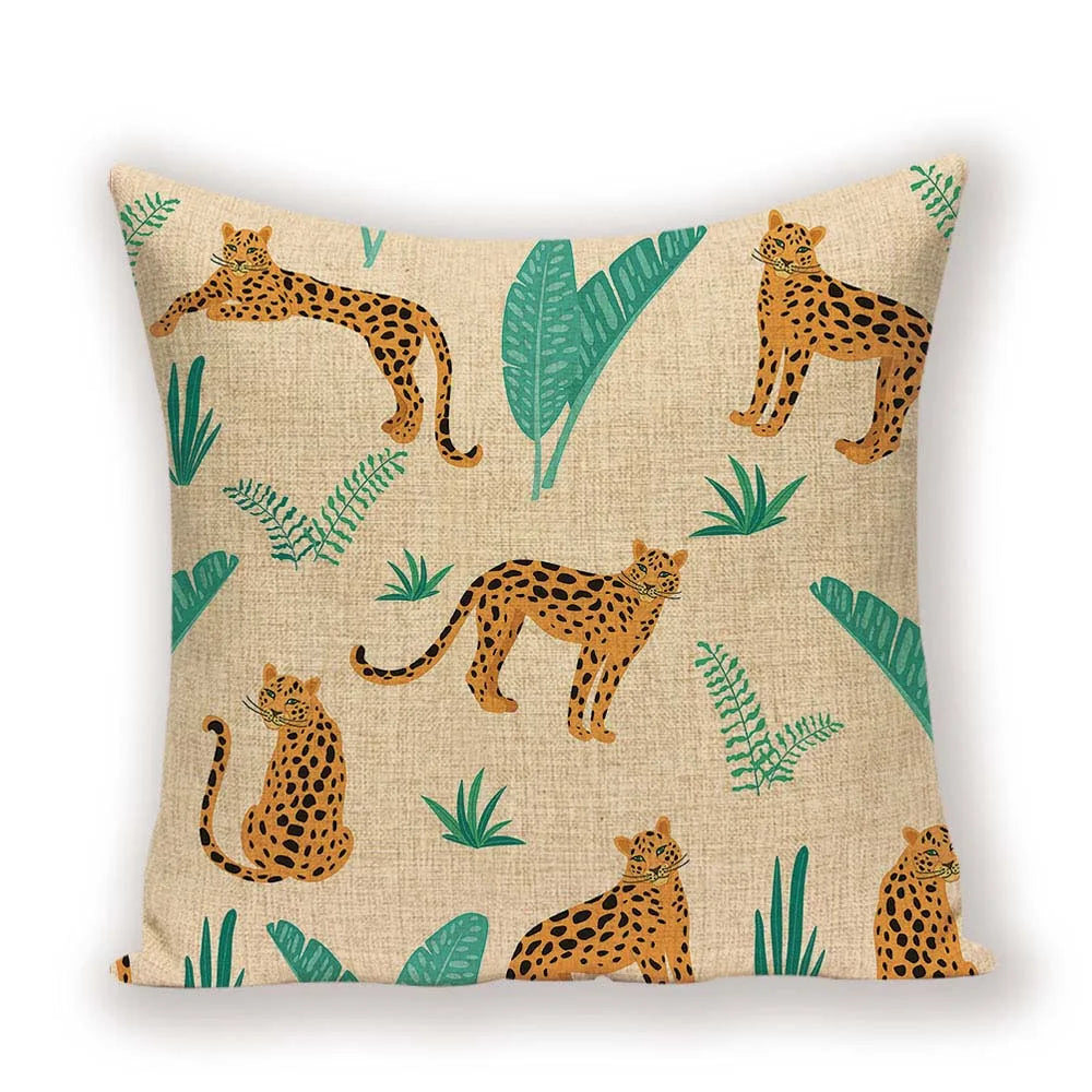Scandinavian Animal Throw Pillow Cover
