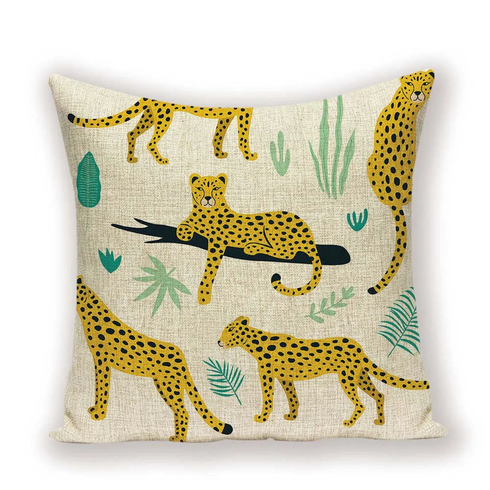 Scandinavian Animal Throw Pillow Cover
