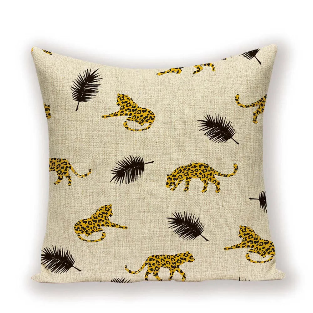 Scandinavian Animal Throw Pillow Cover