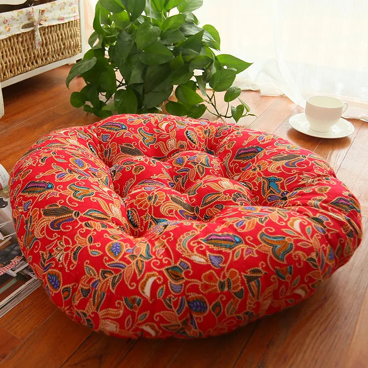 Round Cotton Linen Tatami Floor Cushion