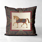 Equestrian Horse Print Pillow Cover
