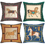 Equestrian Horse Print Pillow Cover