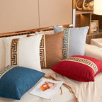 Greek Key Jacquard Pillow Cover