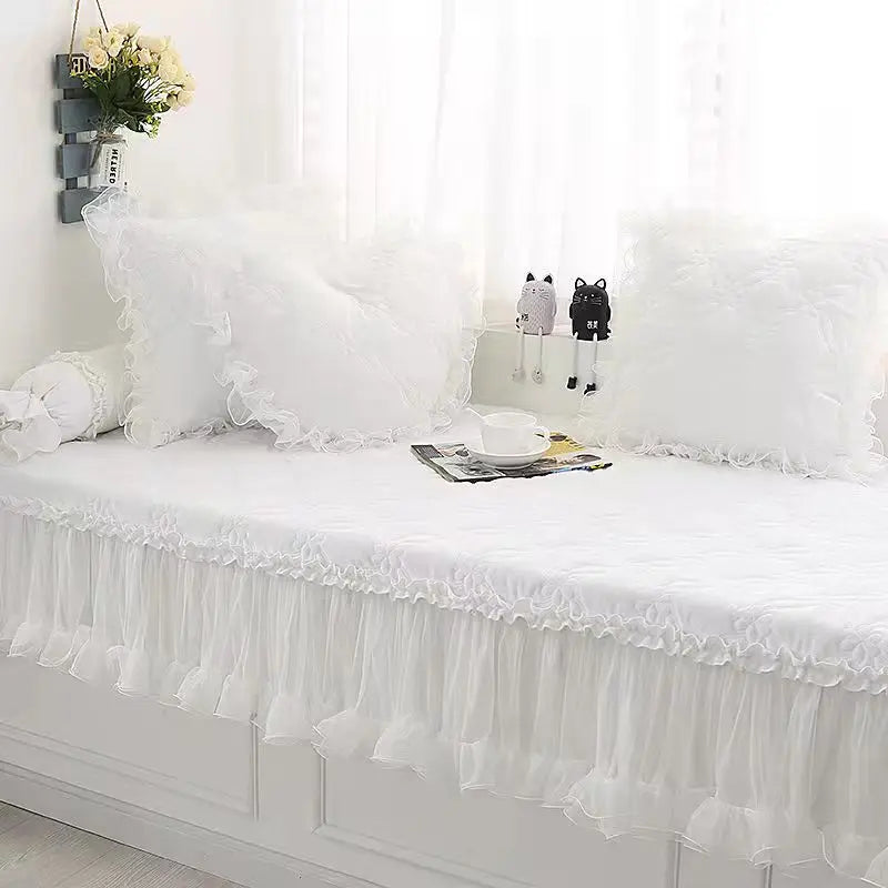White Lace Princess Throw Pillow