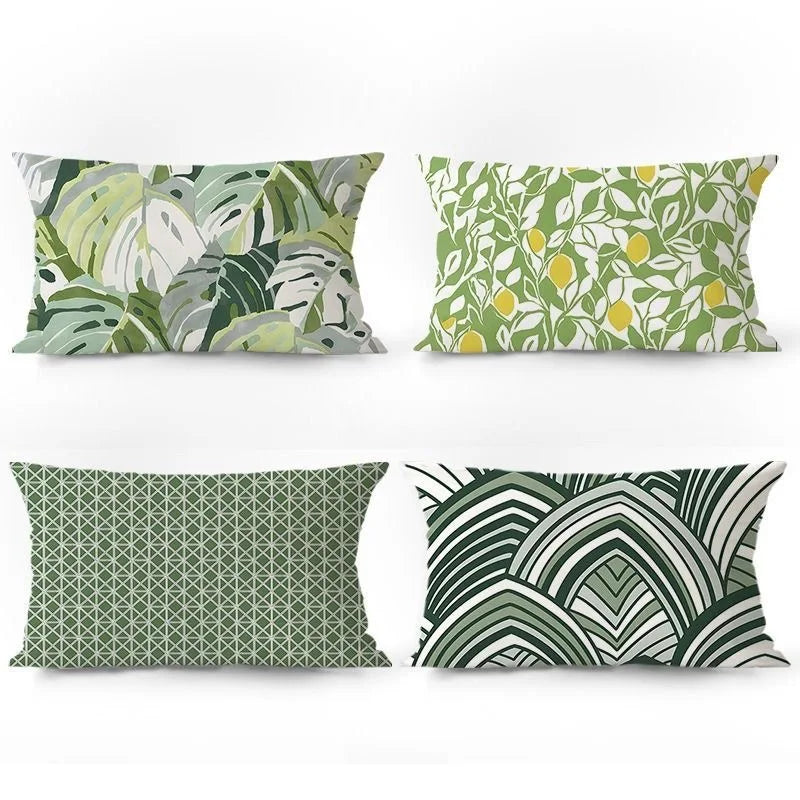 Monstera Leaf Lumbar Pillow Cover