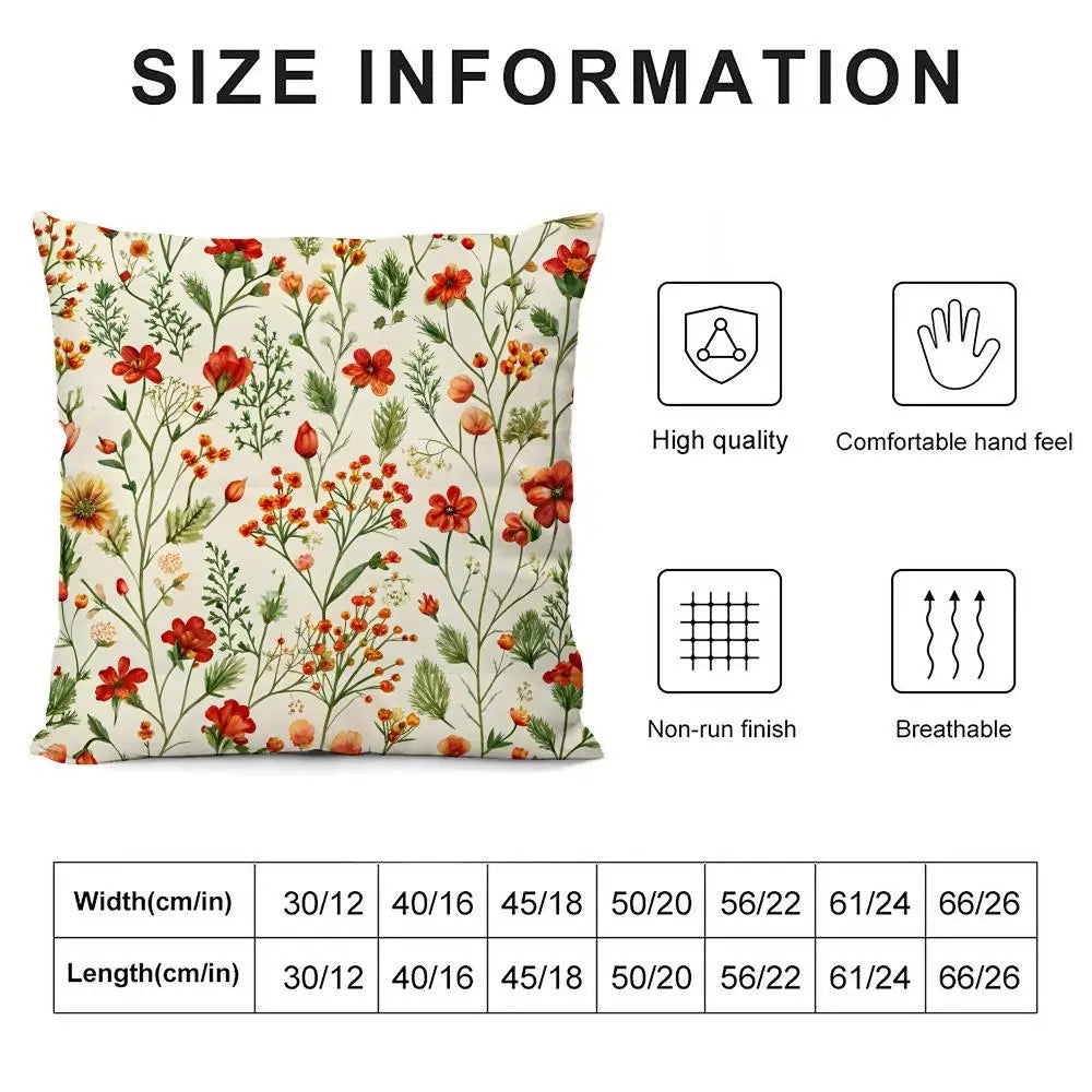Romantic Floral Throw Pillow Cover