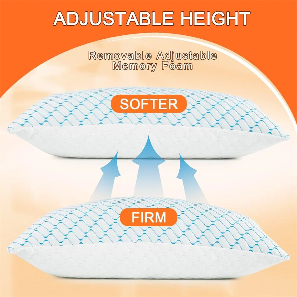 Cooling Shredded Memory Foam Pillow — Queen