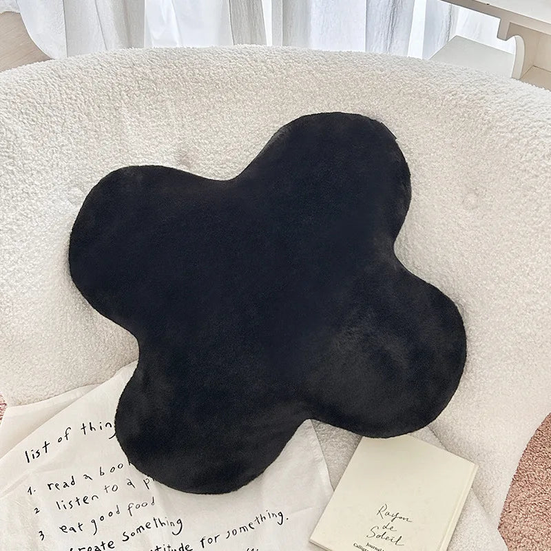 Four-Leaf Clover Faux Fur Cushion