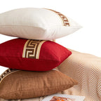 Greek Key Jacquard Pillow Cover