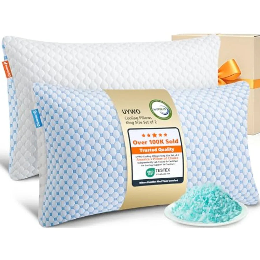 Cooling Gel Memory Foam Pillows — Set of 2