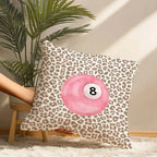Leopard & 8-Ball Pillow Cover