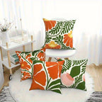 Boho Floral Leaf Pillow Cover