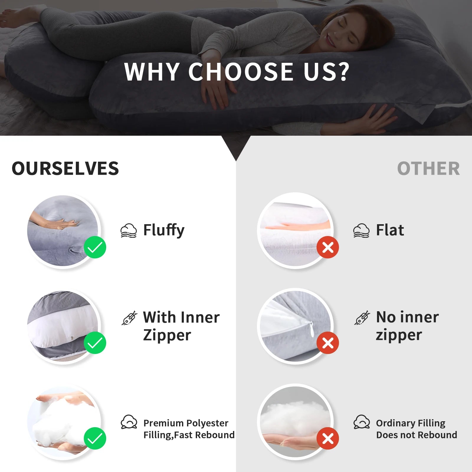 G-Shaped Full-Body Pregnancy Pillow