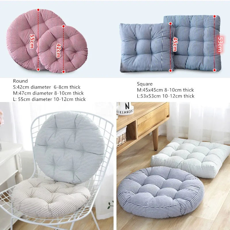 Thick Tufted Ticking Stripe Floor Cushion