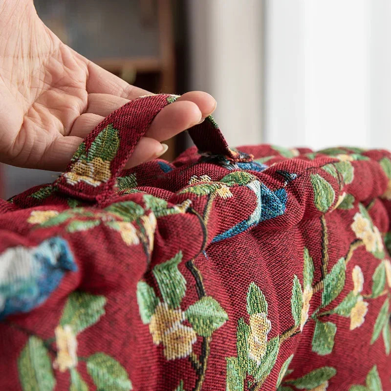 Vintage Pleated Seat Cushion Pouf