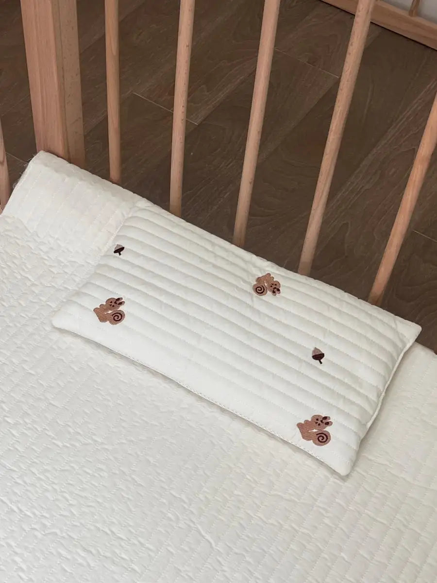 Embroidered Cotton Baby Pillow