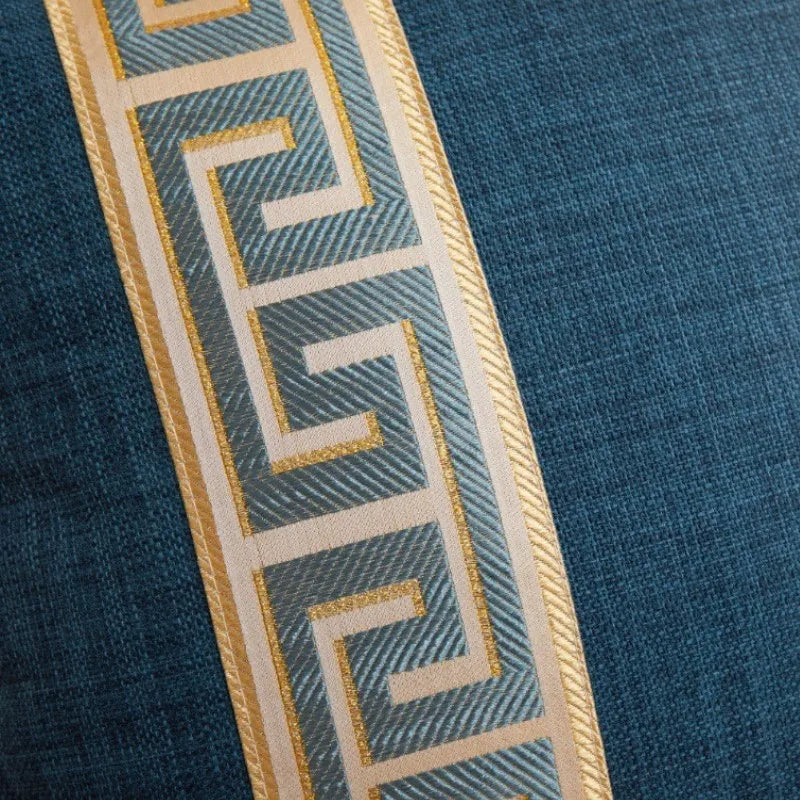 Greek Key Jacquard Pillow Cover