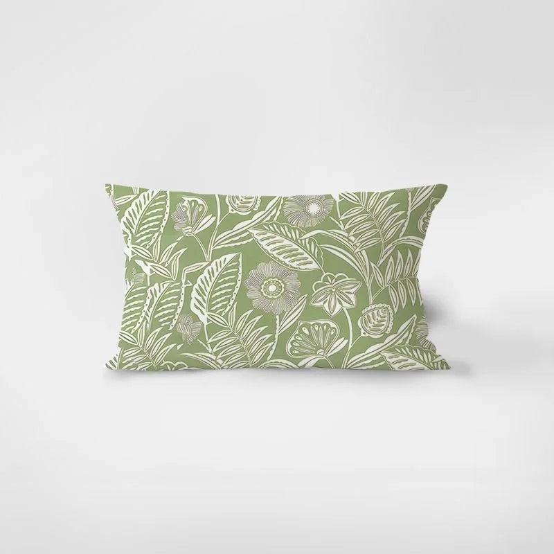 Monstera Leaf Lumbar Pillow Cover