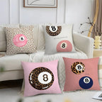 Leopard & 8-Ball Pillow Cover