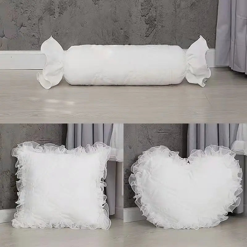 White Lace Princess Throw Pillow