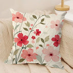 Romantic Floral Throw Pillow Cover