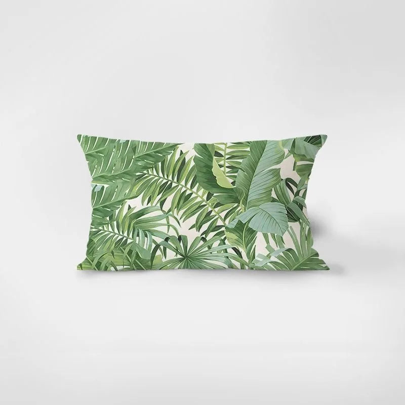 Monstera Leaf Lumbar Pillow Cover