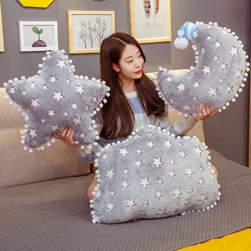 Plush Cloud, Moon &amp; Star Cushion