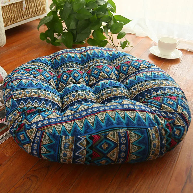 Round Cotton Linen Tatami Floor Cushion
