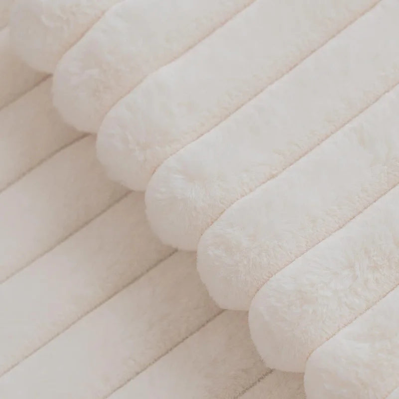 Faux Fur Striped Throw Pillow Cover