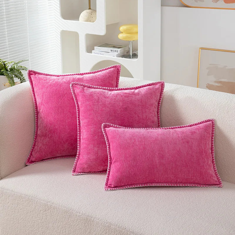 Chenille Solid Pillow Cover