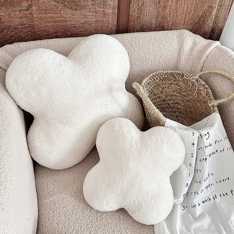 Four-Leaf Clover Faux Fur Cushion