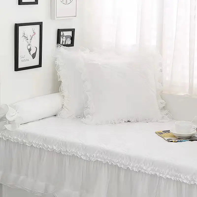 White Lace Princess Throw Pillow