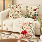 Romantic Floral Throw Pillow Cover