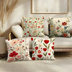 Romantic Floral Throw Pillow Cover