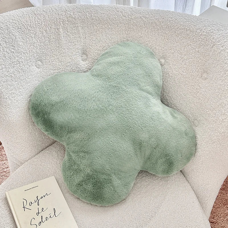 Four-Leaf Clover Faux Fur Cushion