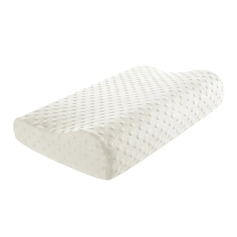 Bamboo memory foam pillow — velvet white cover