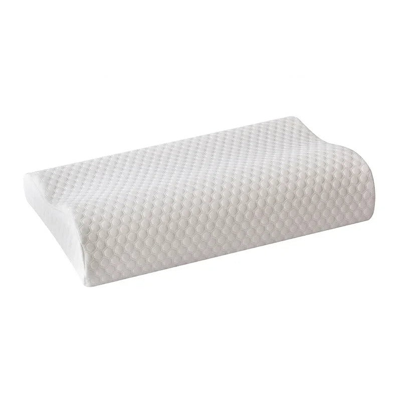 Bamboo memory foam pillow — water-cube white cover