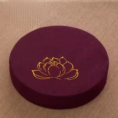 Linen Meditation Cushion - Purple Red