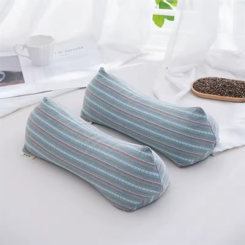 Dark blue buckwheat hull triangle pillow pair