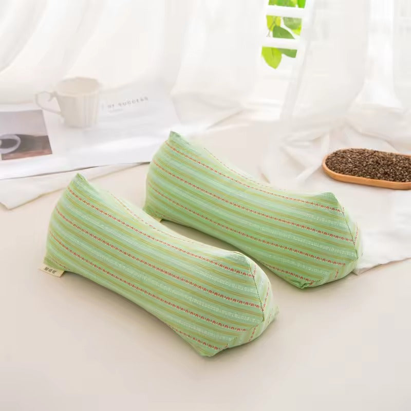 Emerald green buckwheat hull triangle pillow pair