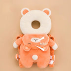 Orange bear head-guard backpack pillow