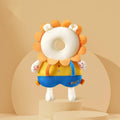 Orange lion head-guard backpack pillow