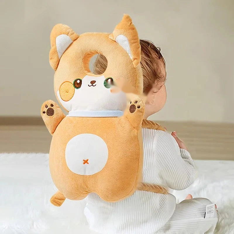 Shiba pup head-guard backpack pillow