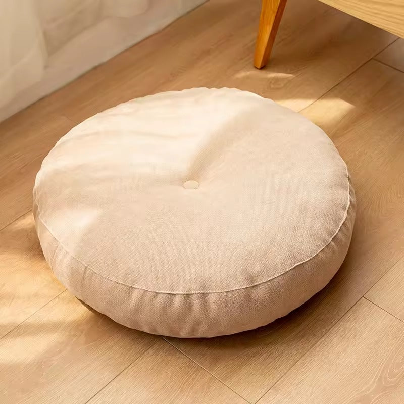Round Floor Seat Cushion - Cream