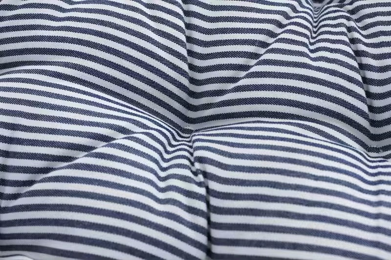 Thick Tufted Ticking Stripe Floor Cushion - Stripe Blue